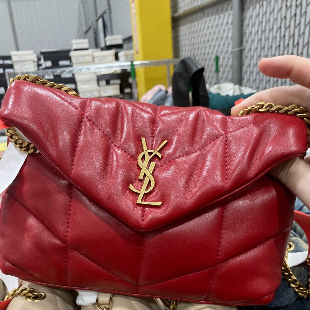 Yves Saint Laurent Puffer Toy Red Leather Shoulder Bag